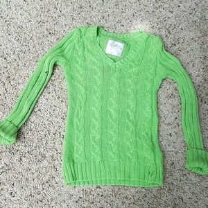 Mint green Girl JUSTICE CABLE SWEATER sz8